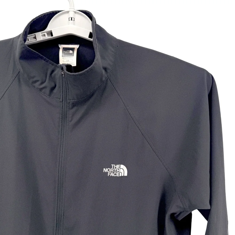 The North Face Apex Softshell Jacket Mens L Black Full Zip Mock Neck Active